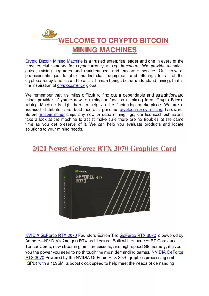 welcome to crypto bitcoin mining machines