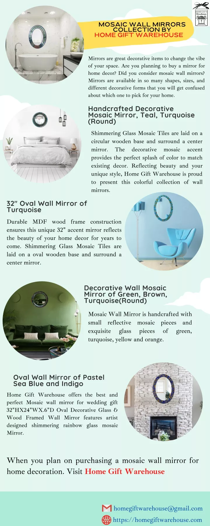 mosaic wall mirrors collection by home gift