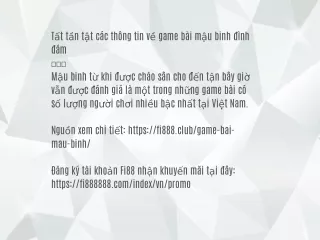 Game bai mau binh