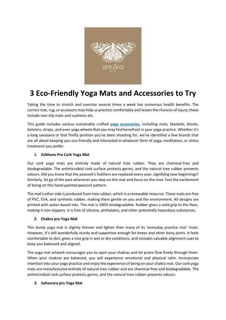 3 eco friendly yoga mats and accessories to try