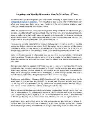 importance of healthy bones and how to take care