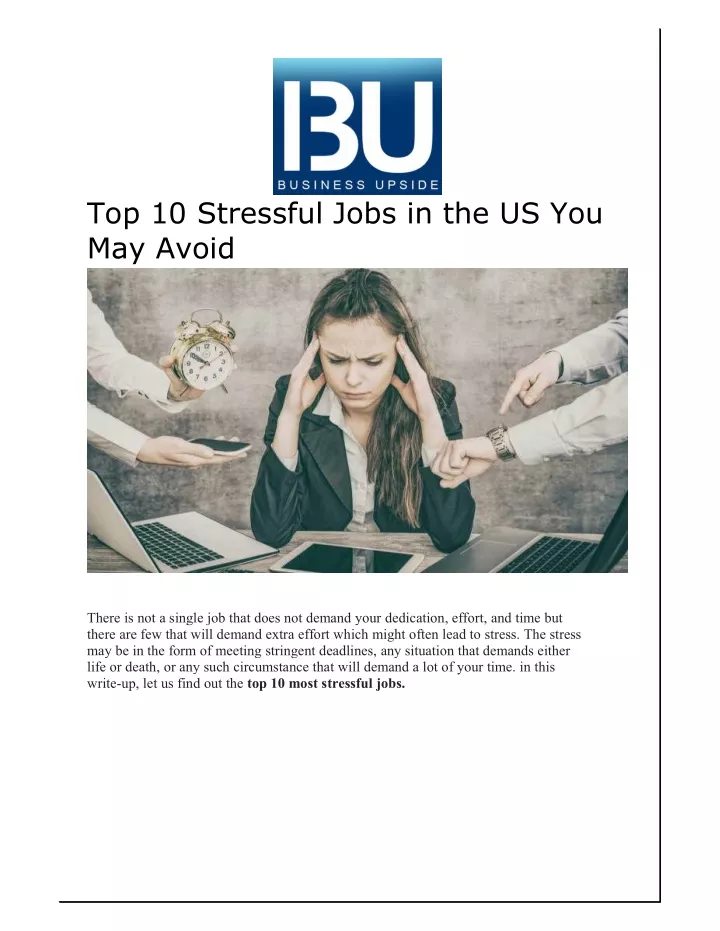 top 10 stressful jobs in the us you may avoid