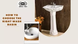 How to Choose the Right Wash Basin