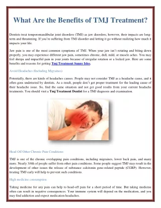 what are the benefits of tmj treatment