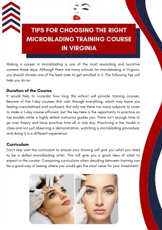 Tips for Choosing the Right Microblading Training Course in Virginia