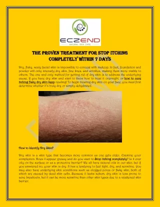 the proven treatment for stop itching the proven