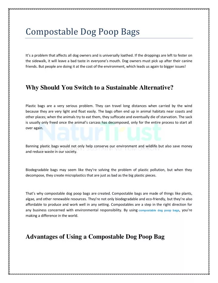 compostable dog poop bags