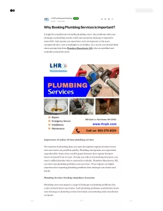 Why Booking Plumbing Services is Important?