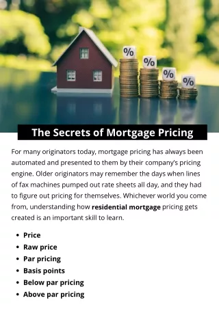 The Secrets of Mortgage Pricing