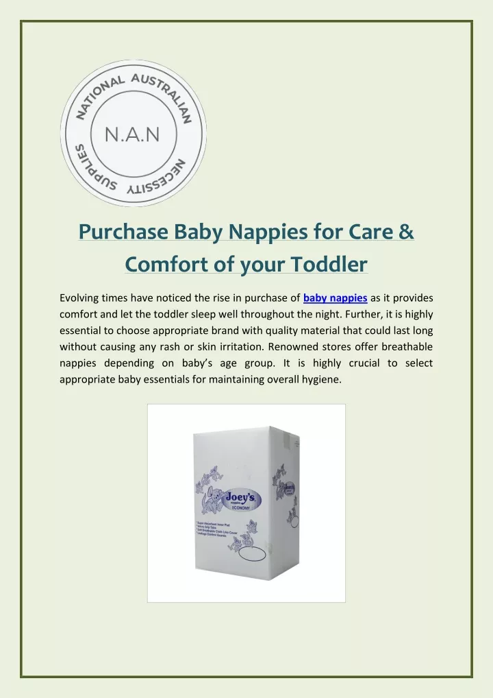 purchase baby nappies for care comfort of your