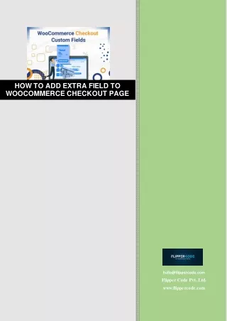 HOW TO ADD EXTRA FIELD TO WOOCOMMERCE CHECKOUT PAGE