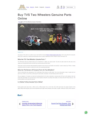 TVS two wheeler genuine parts online