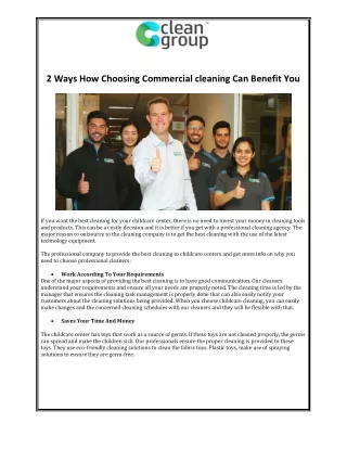2 Ways How Choosing Commercial cleaning Can Benefit You