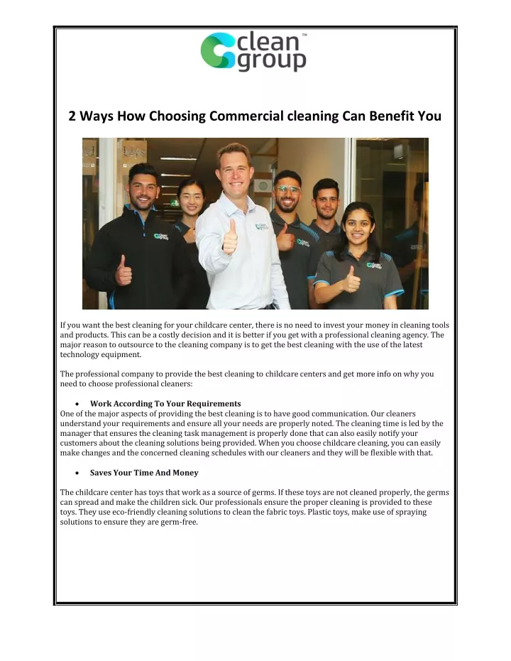 2 ways how choosing commercial cleaning