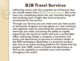 b2b travel services leenticing comes with