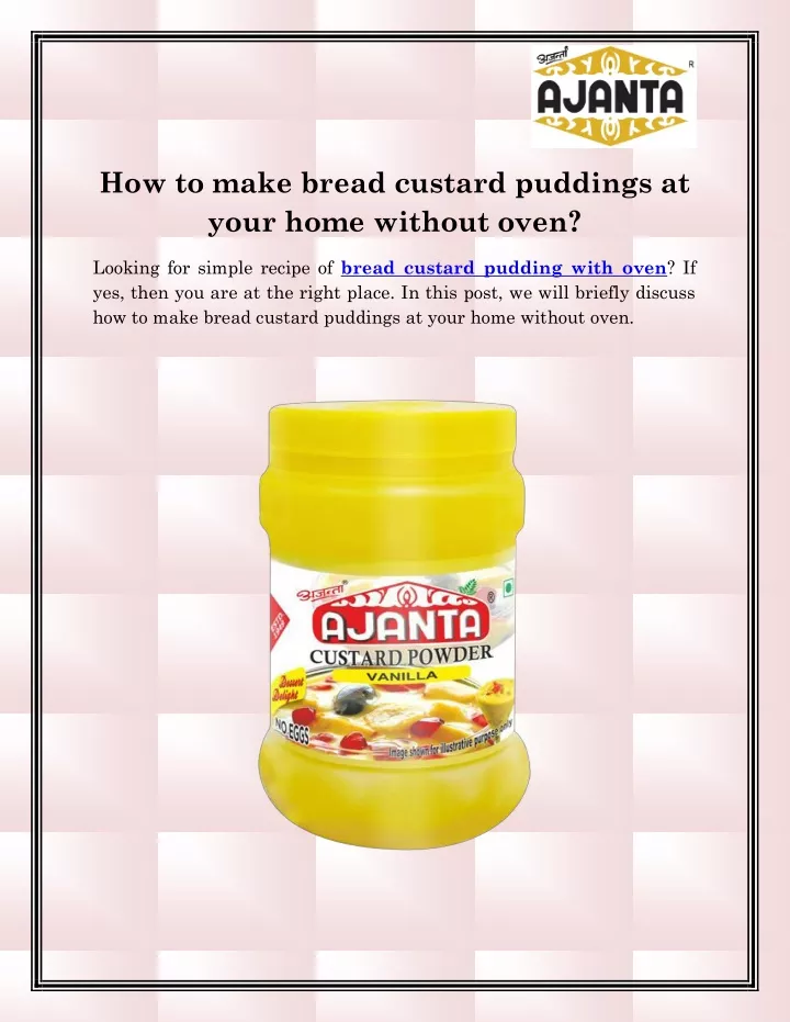 how to make bread custard puddings at your home