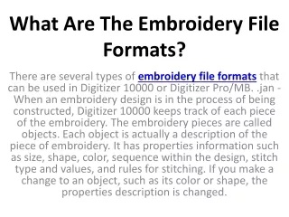what are the embroidery file formats