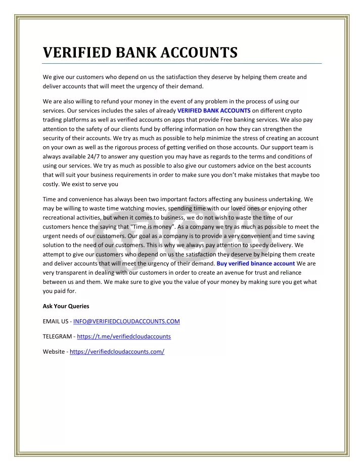 verified bank accounts