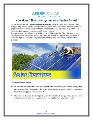 How does 15kw solar system so effective for us