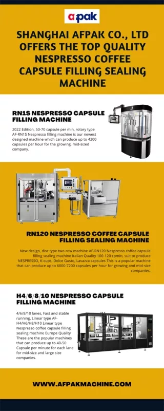 SHANGHAI AFPAK CO., LTD offers the top quality Nespresso Coffee Capsule Filling