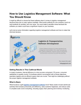 How to Use Logistics Management Software: What You Should Know