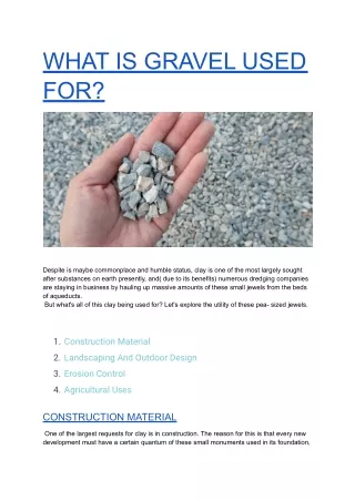 WHAT IS GRAVEL USED FOR
