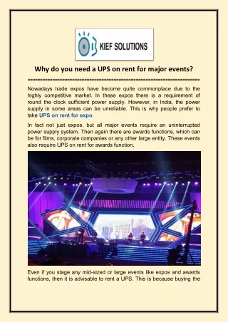 UPS on rent for awards function