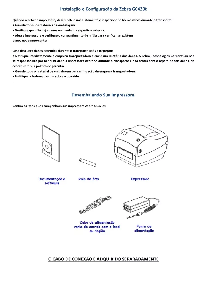 instala o e configura o da zebra gc420t