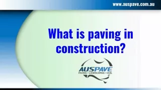 What is paving in construction