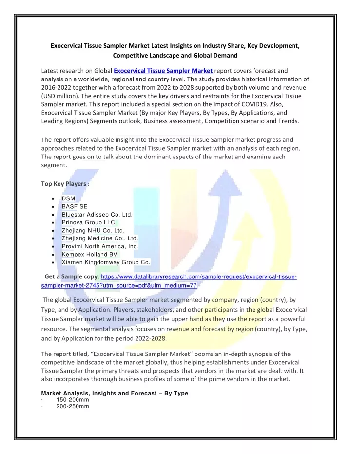 exocervical tissue sampler market latest insights