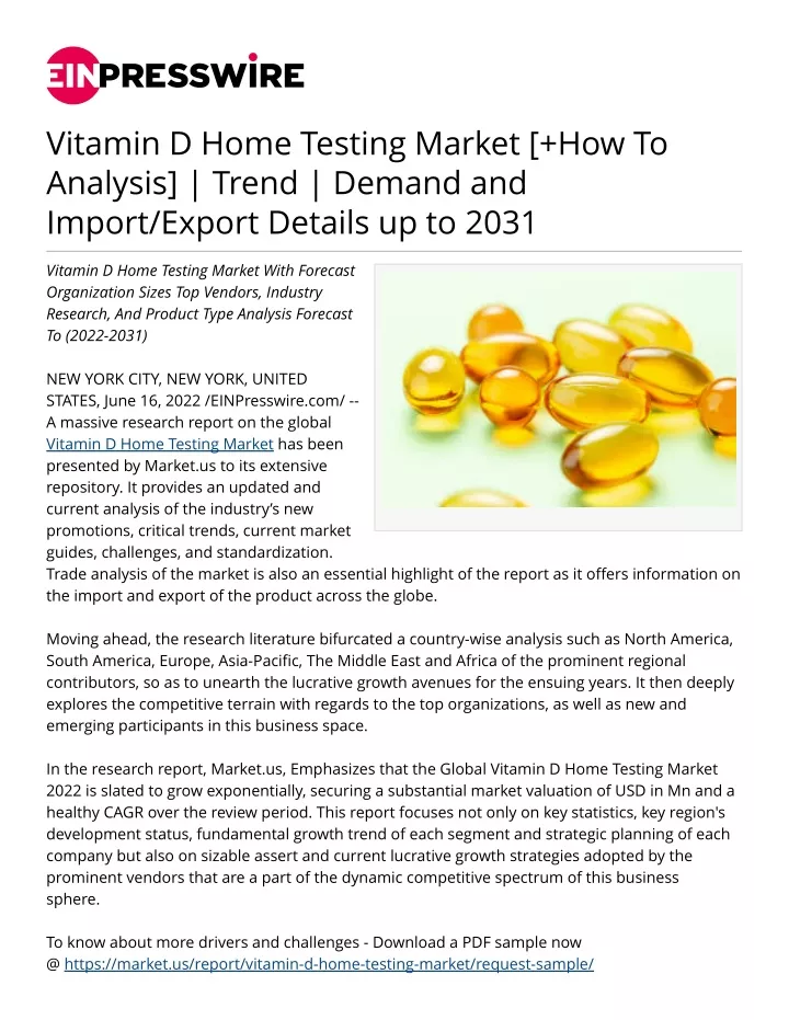 vitamin d home testing market how to analysis