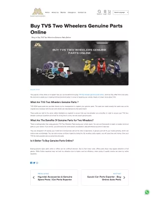 TVS two wheeler genuine parts online
