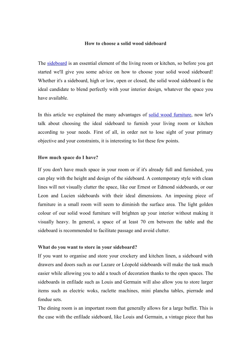 PPT - How to choose a solid wood sideboard PowerPoint Presentation ...