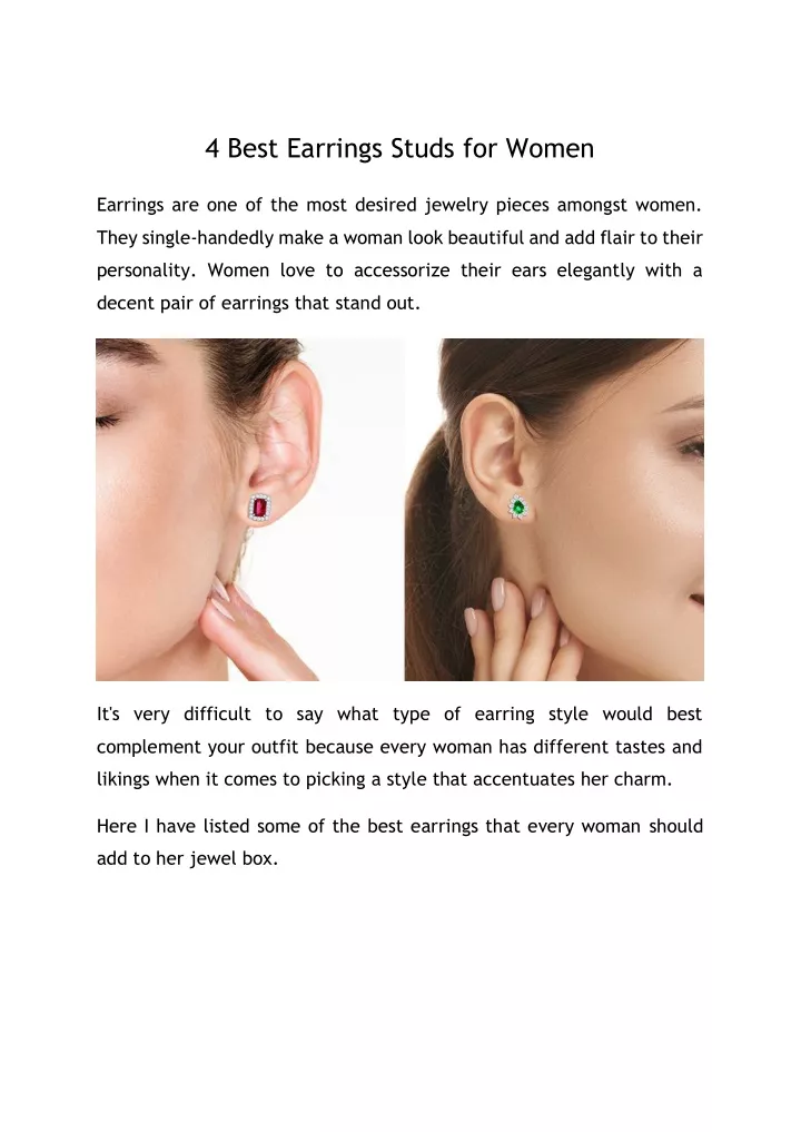 4 best earrings studs for women