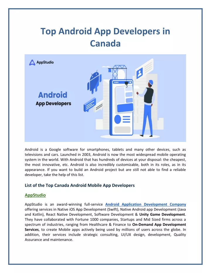 top android app developers in canada