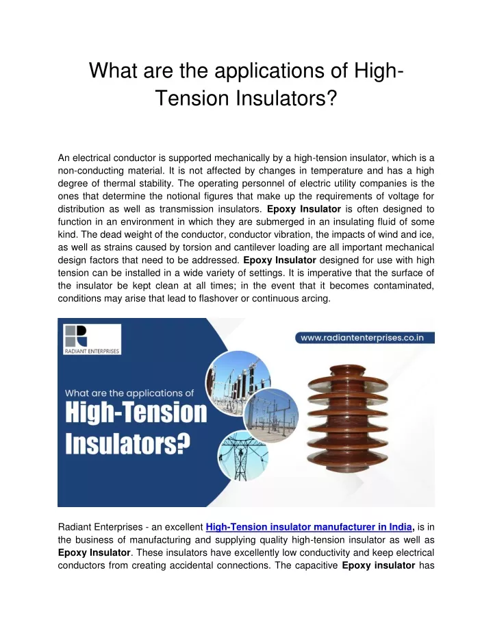 what are the applications of high tension