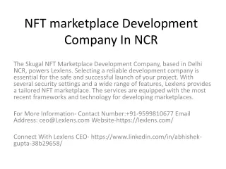 nft marketplace development company in ncr