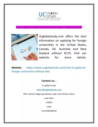 how to apply for foreign universities without