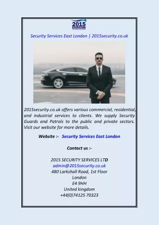 Security Services East London  2015security.co.uk