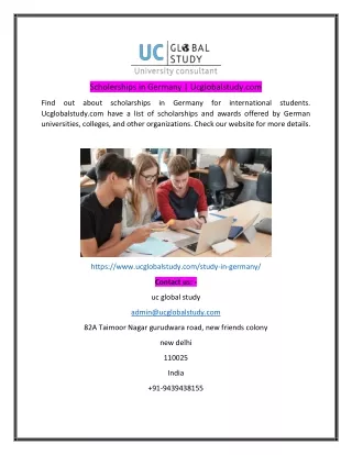 Scholerships in Germany  Ucglobalstudycom