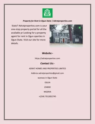property for rent in ogun state adratproperties