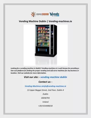 vending machine dublin vending machines ie