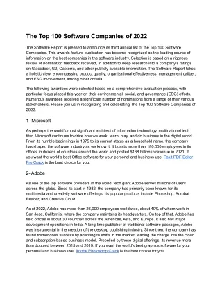 Top 100 Software Companies in 2022