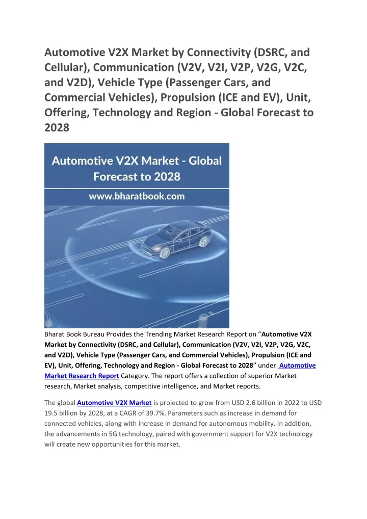 automotive v2x market by connectivity dsrc