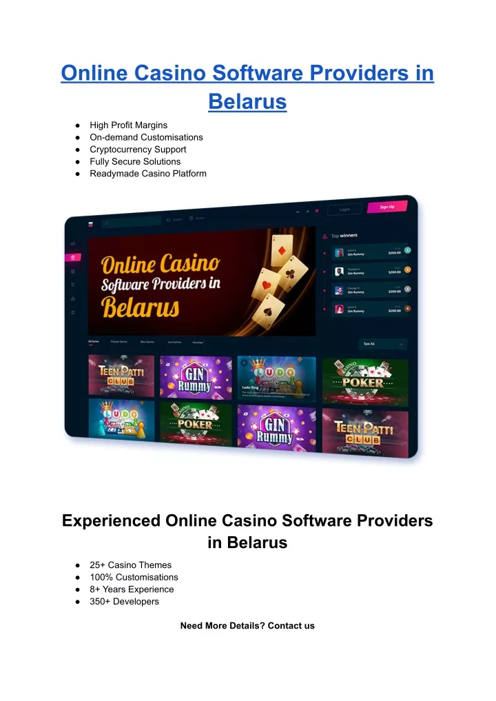 online casino software providers in belarus