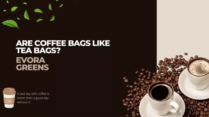 are coffee bags like tea bags