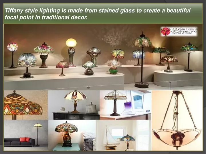 tiffany style lighting is made from stained glass
