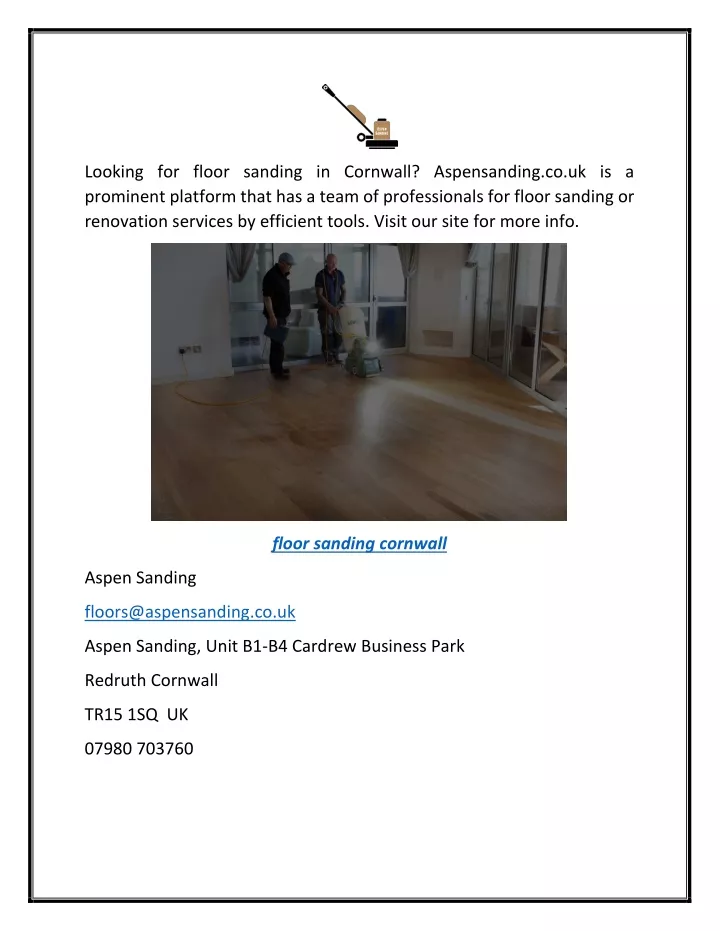 looking for floor sanding in cornwall