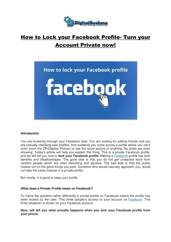how to lock your facebook profile turn your
