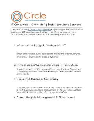 IT Consulting | Circle MSP | IT Consultant Company | Irvine CA